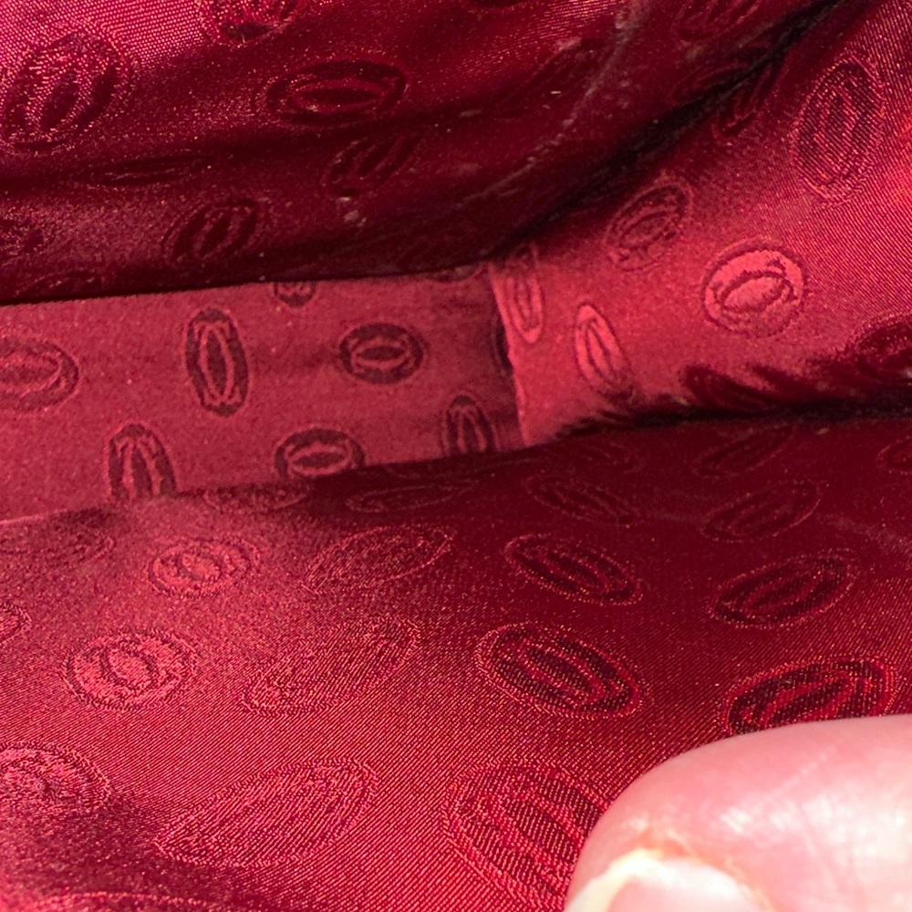 AUTHENTIC Cartier Shoulder Bag Burgundy Leather Crossbody Bag or clutch with COA - Picture 8 of 13